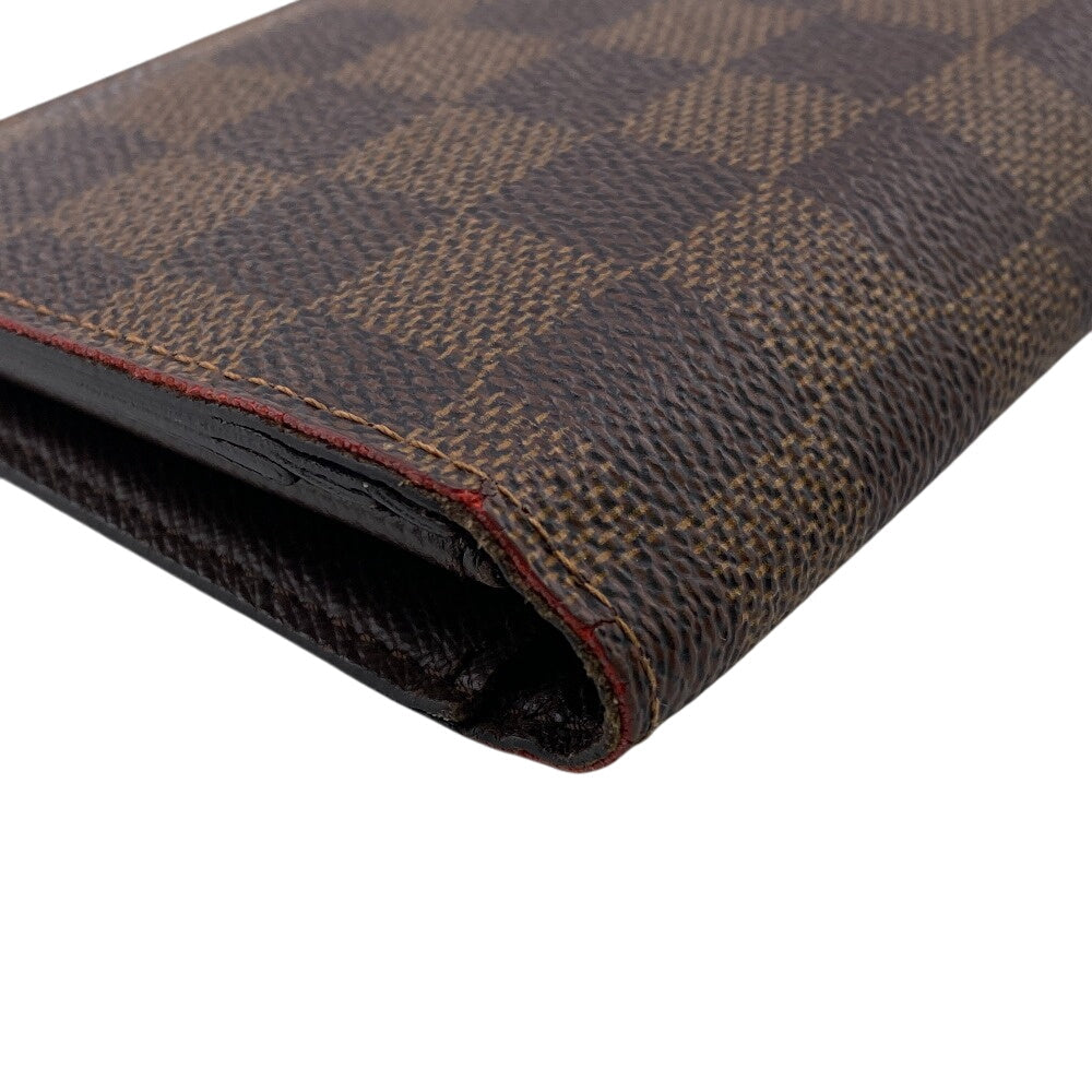 Louis Vuitton Long Wallet Purse N60017 Leather Brown Zip Around Damier Ebene Portefeuille Brazza