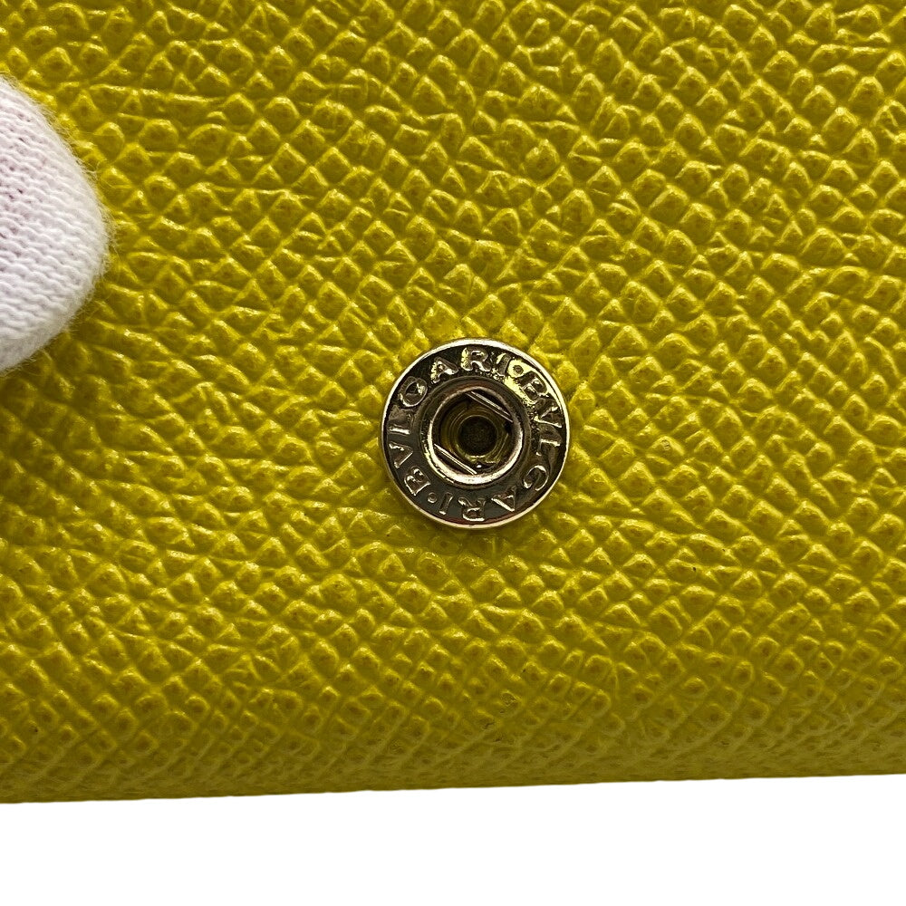 Bvlgari Tri-Fold Wallet 289768 Leather Yellow Bulgari Bulgari Compact Tri-Fold Wallet Women
