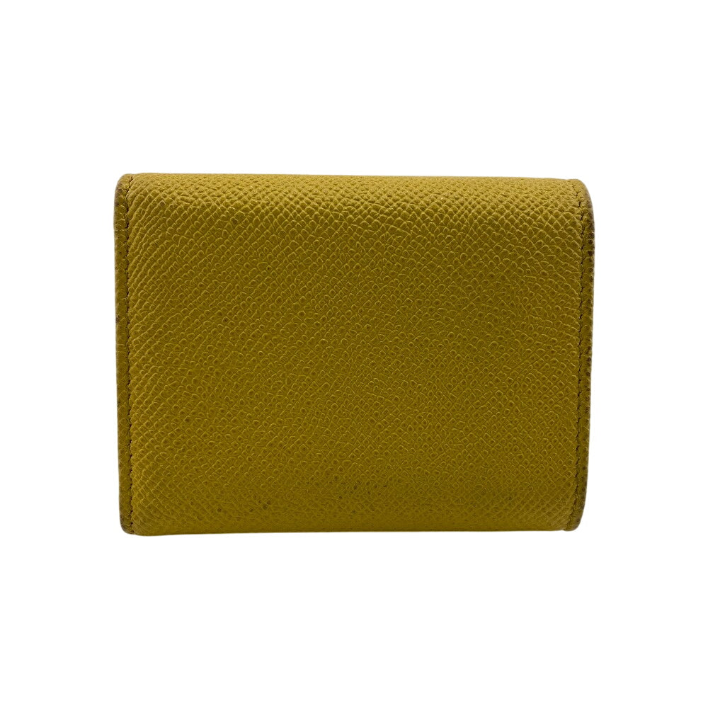 Bvlgari Tri-Fold Wallet 289768 Leather Yellow Bulgari Bulgari Compact Tri-Fold Wallet Women