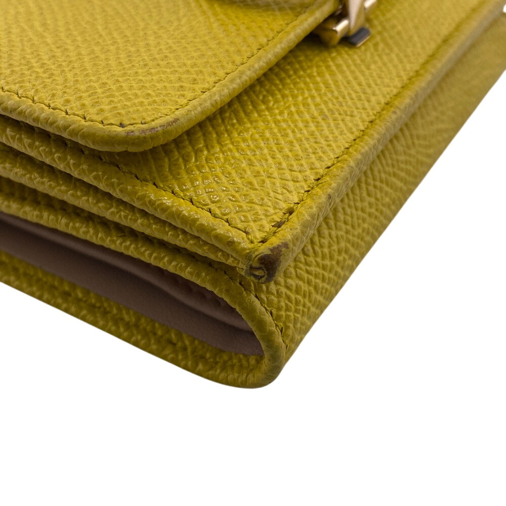Bvlgari Tri-Fold Wallet 289768 Leather Yellow Bulgari Bulgari Compact Tri-Fold Wallet Women