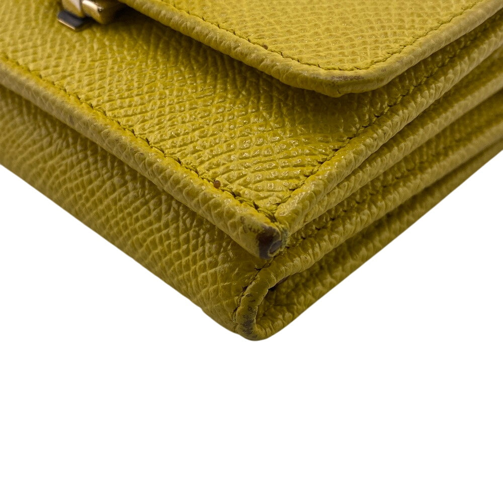 Bvlgari Tri-Fold Wallet 289768 Leather Yellow Bulgari Bulgari Compact Tri-Fold Wallet Women
