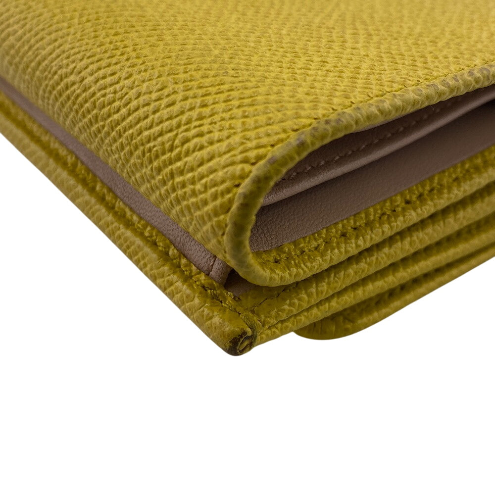 Bvlgari Tri-Fold Wallet 289768 Leather Yellow Bulgari Bulgari Compact Tri-Fold Wallet Women