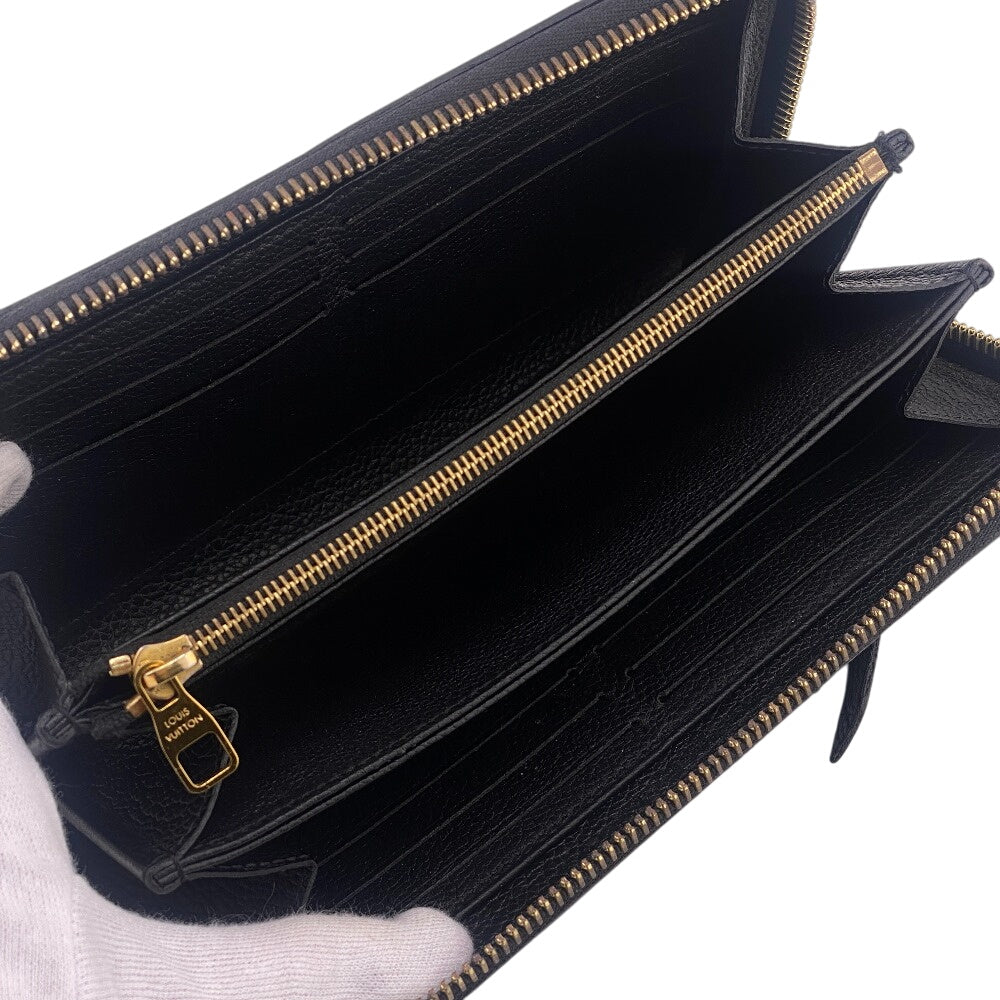 Louis Vuitton Long Wallet Purse M61864 Leather Black Zip Around Monogram Ann Platt Zippy Wallet