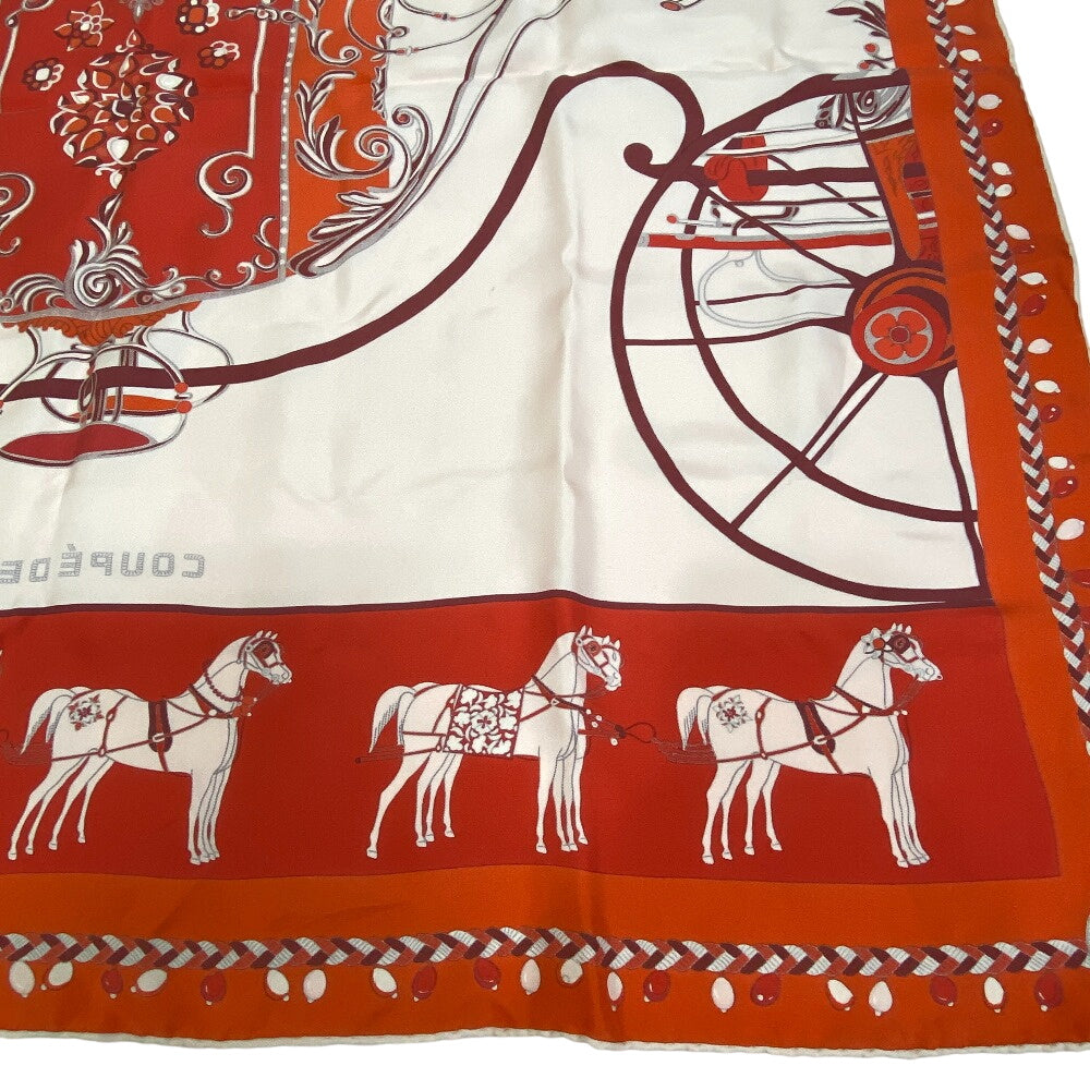 Hermes Scarf Silk Orange Coupe De Gala Carre90 Women