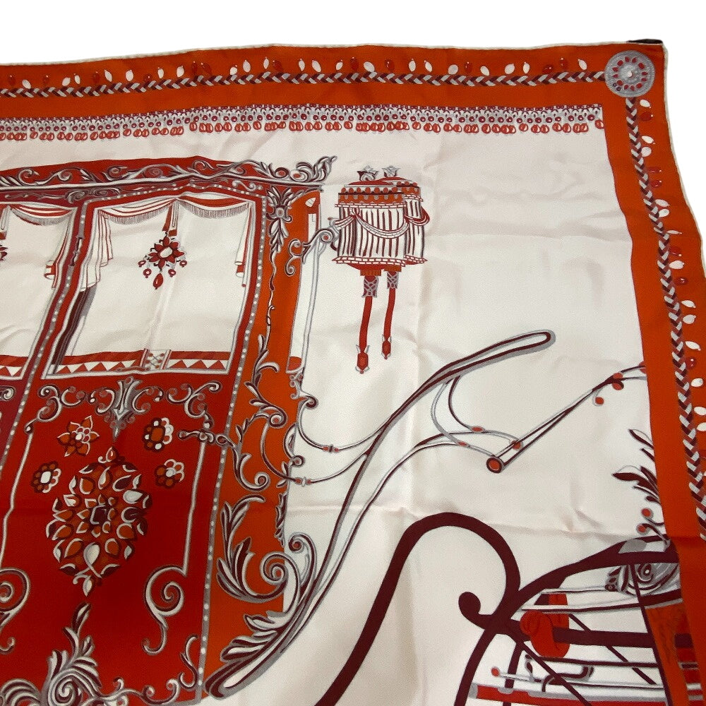 Hermes Scarf Silk Orange Coupe De Gala Carre90 Women