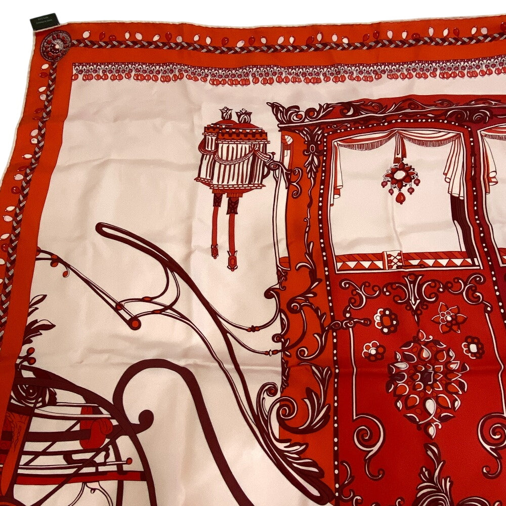 Hermes Scarf Silk Orange Coupe De Gala Carre90 Women