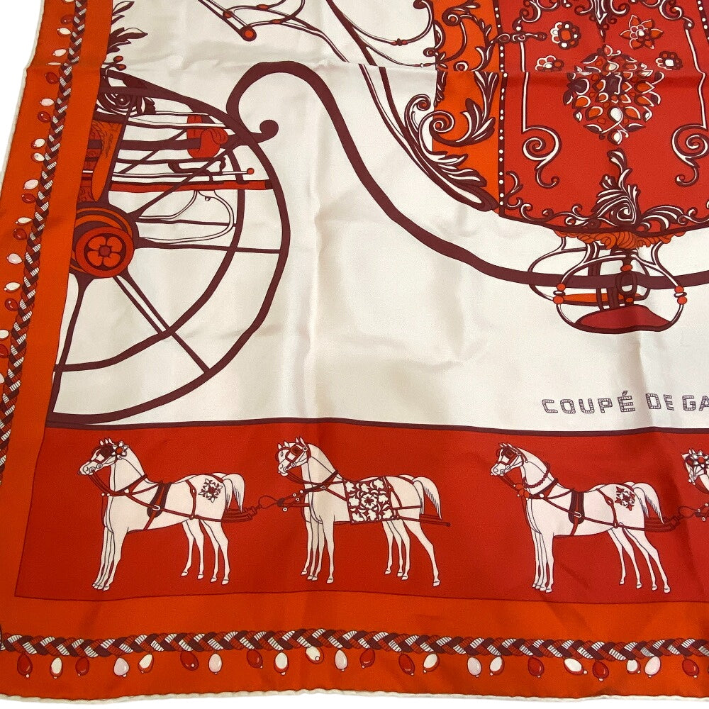 Hermes Scarf Silk Orange Coupe De Gala Carre90 Women