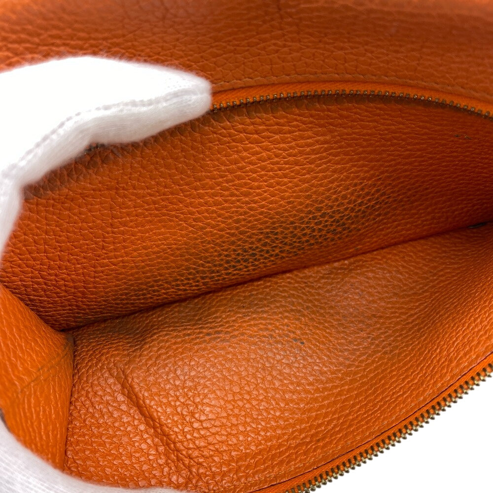 Hermes Long Wallet Purse Taurillon Clemence, Gold Orange Dogon Long Mens