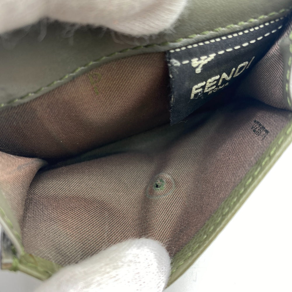 Fendi Tri-Fold Wallet 8M0395 Leather Khaki Green Ehuise Fendi Women