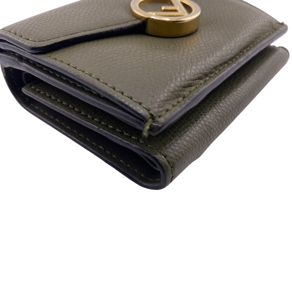 Fendi Tri-Fold Wallet 8M0395 Leather Khaki Green Ehuise Fendi Women