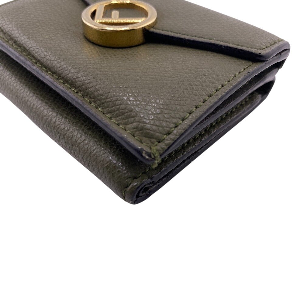 Fendi Tri-Fold Wallet 8M0395 Leather Khaki Green Ehuise Fendi Women