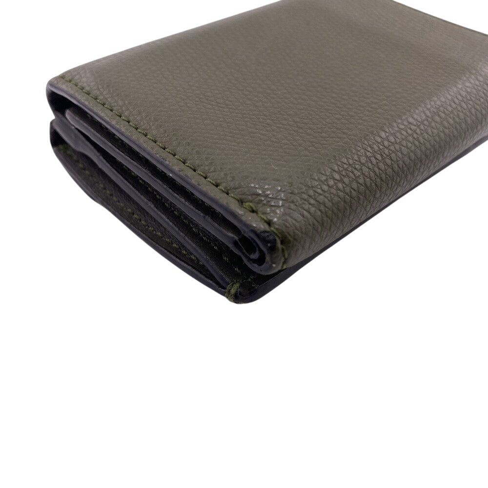 Fendi Tri-Fold Wallet 8M0395 Leather Khaki Green Ehuise Fendi Women