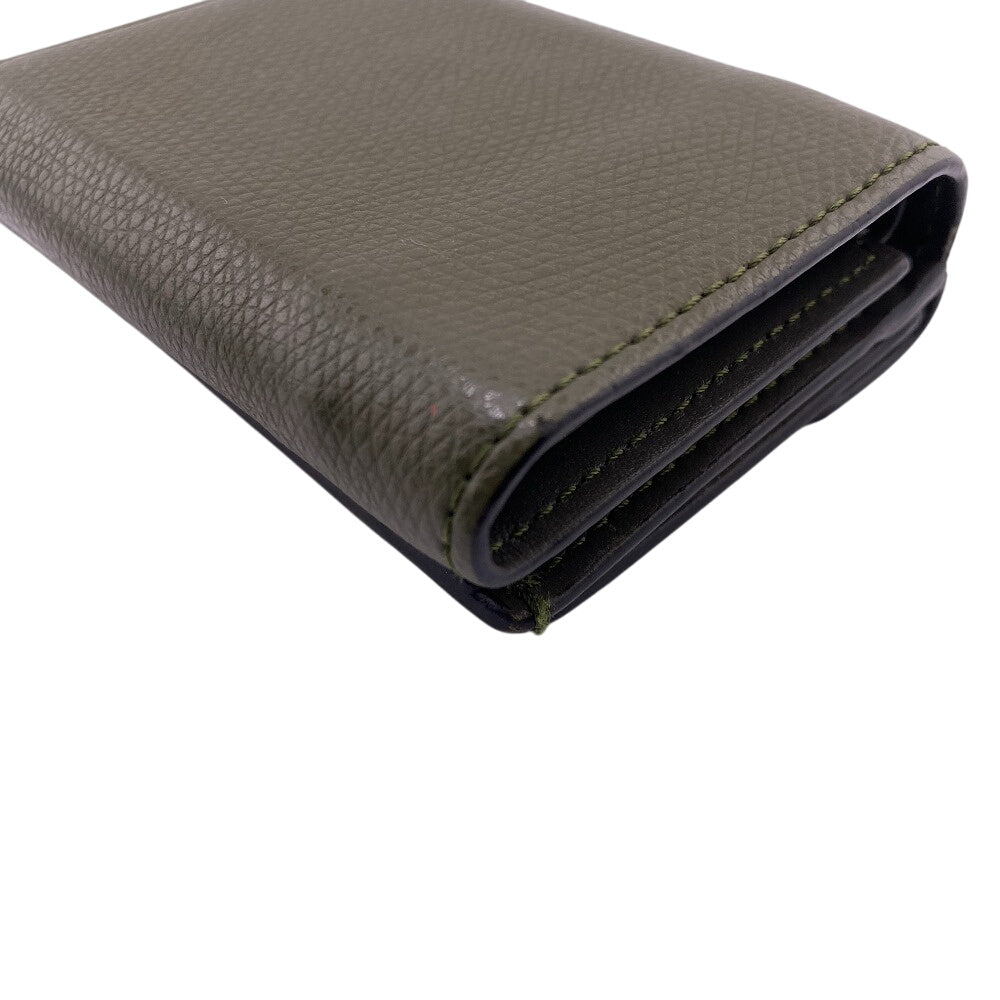 Fendi Tri-Fold Wallet 8M0395 Leather Khaki Green Ehuise Fendi Women