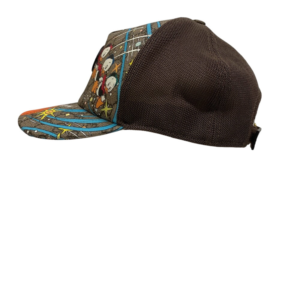 Gucci Cap 648843 Gg Supreme Canvas, Leather Brown Gg Pattern Baseball Cap M58