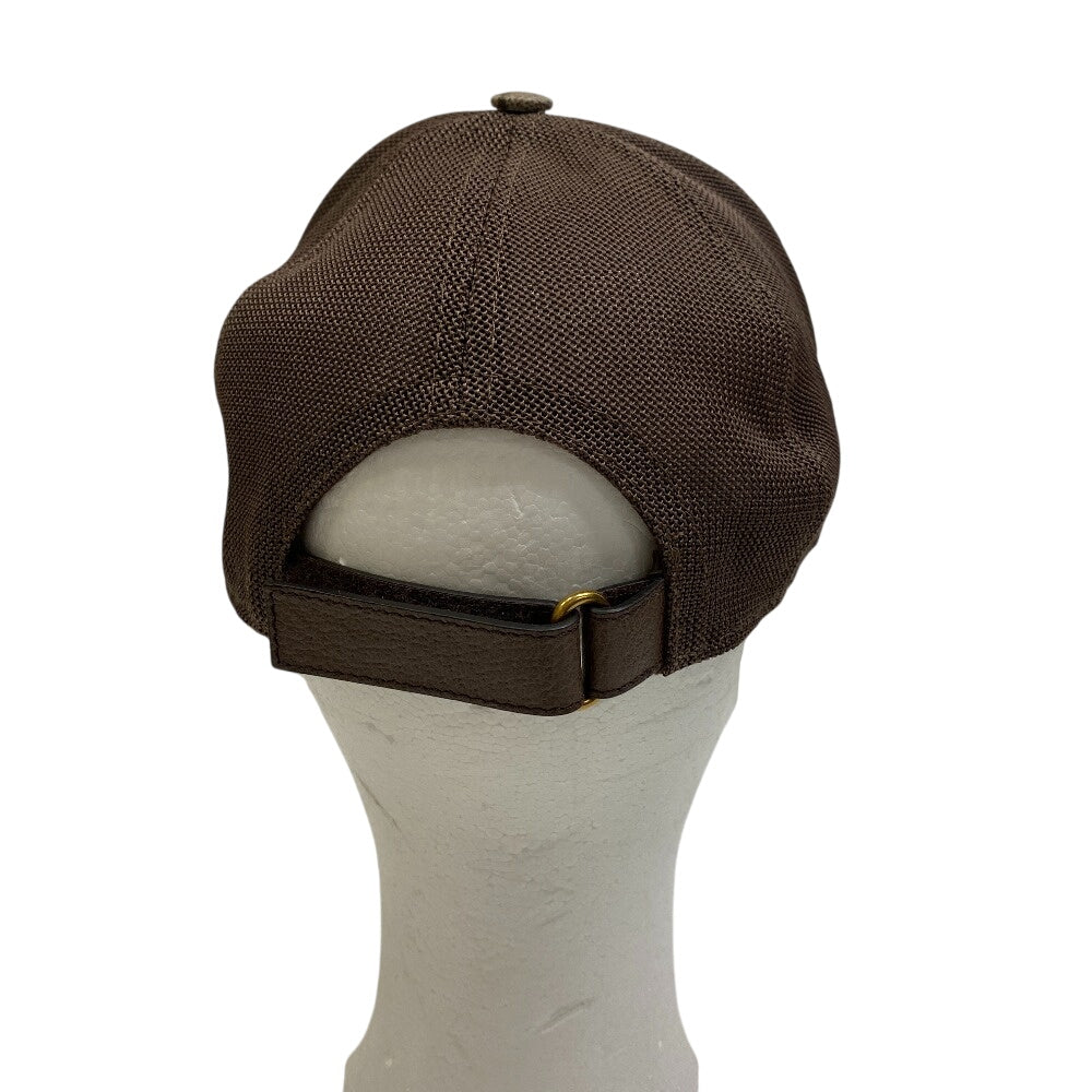 Gucci Cap 648843 Gg Supreme Canvas, Leather Brown Gg Pattern Baseball Cap M58