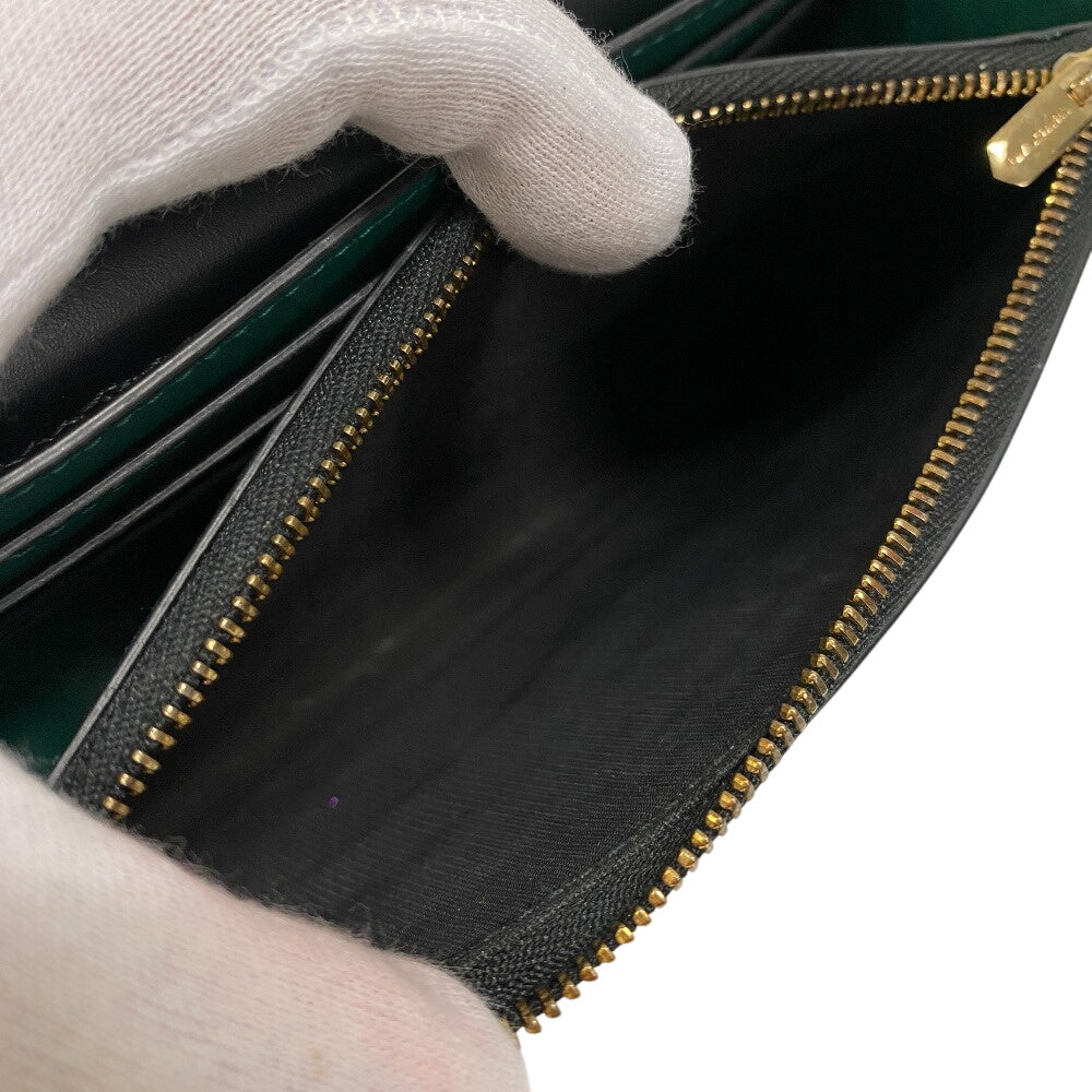 Bvlgari Long Wallet Purse Leather Black Serpenti Forever Women