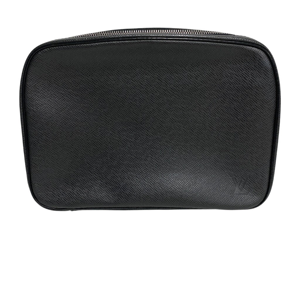 Louis Vuitton Business Bag M30212 Leather Black Taiga Truth Cracking Tat Gm