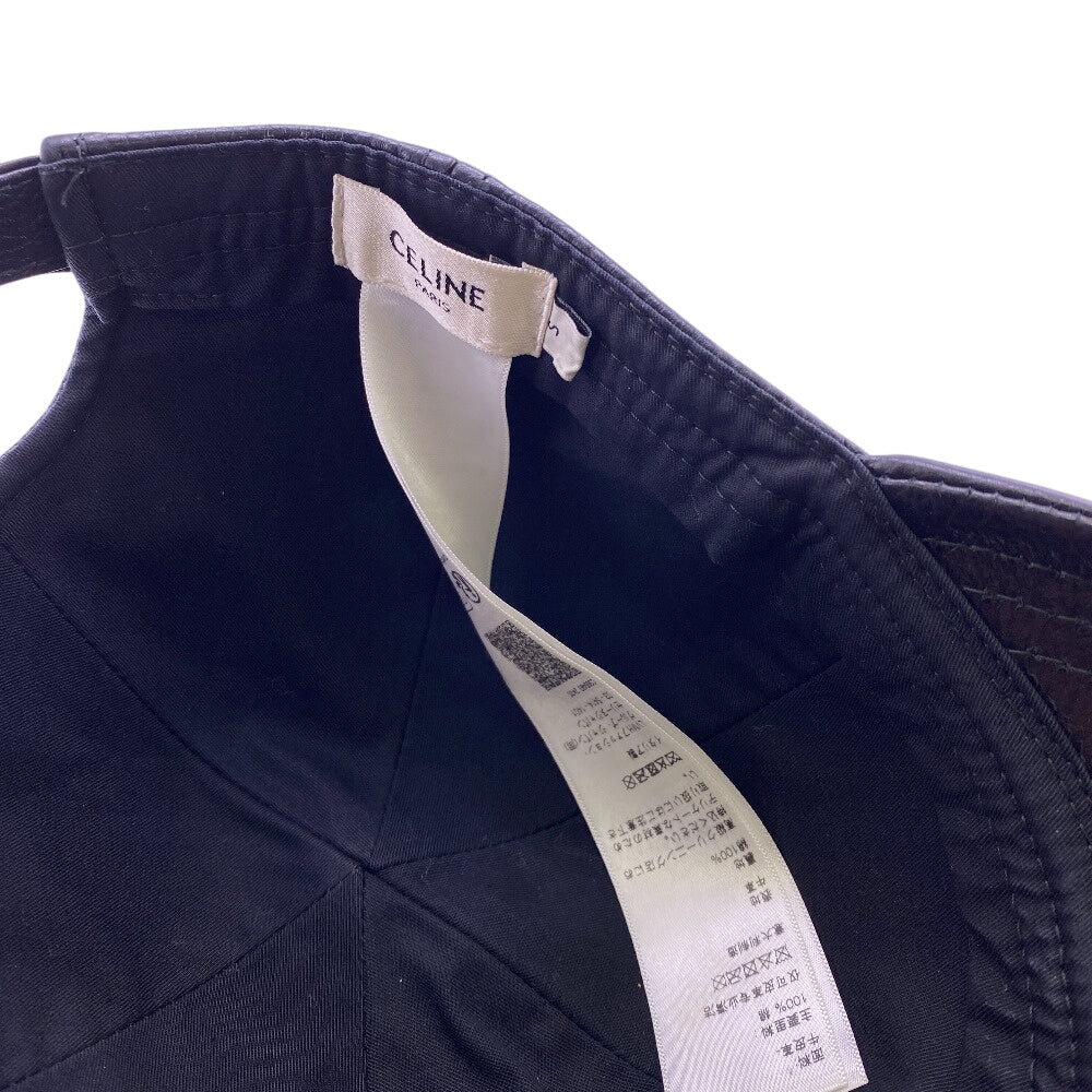 Celine Cap Leather Black Triomphe S