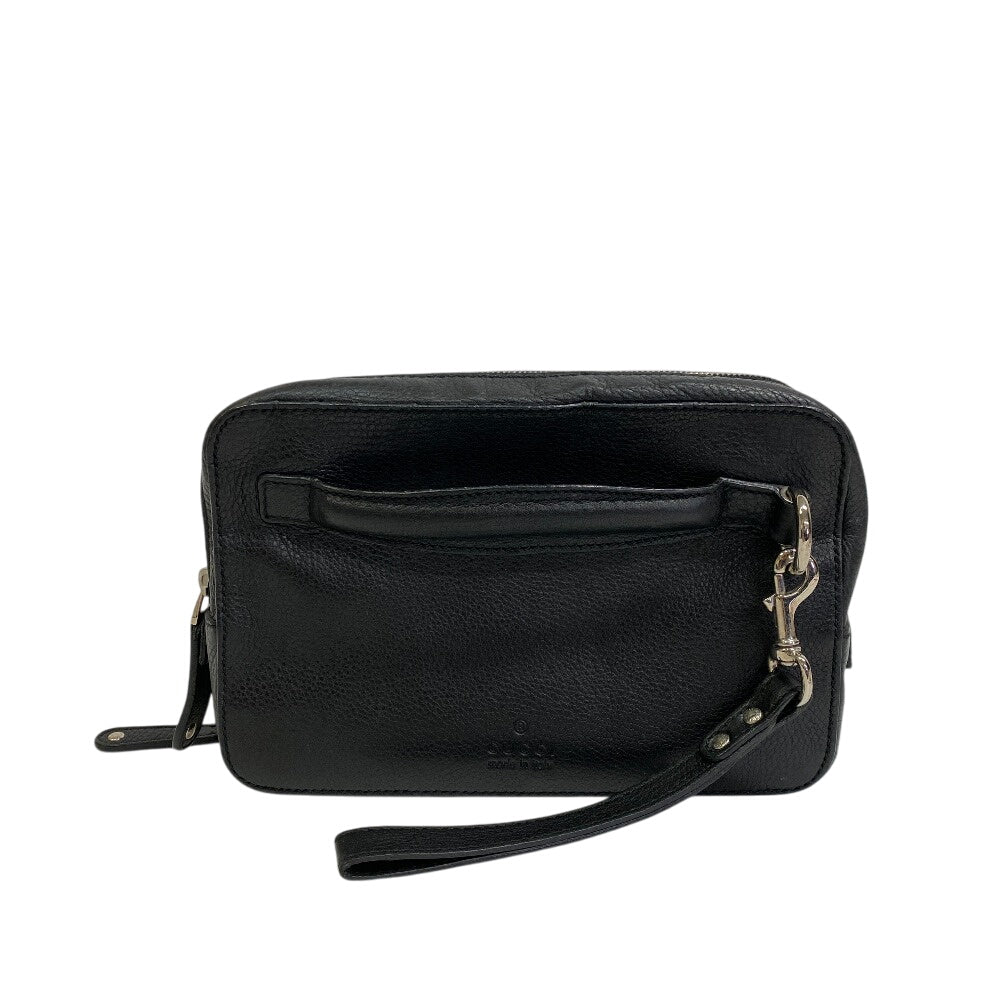 Gucci Clutch Bag 256076 Leather Black Business Bag