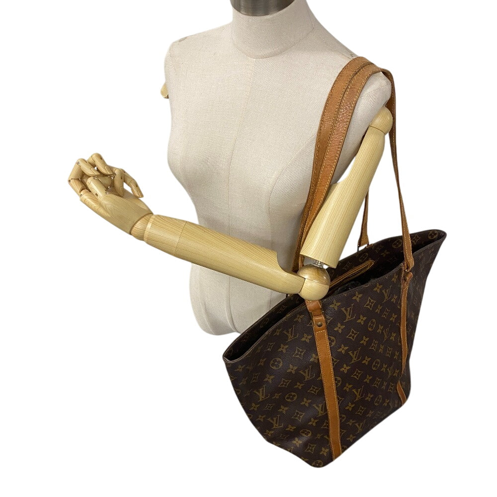 Louis Vuitton Shoulder Bag M51108 Leather Brown Monogram Sac Shopping