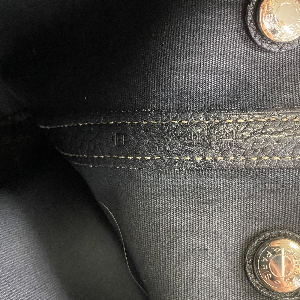 Hermes Handbag Leather Black Garden Party Tpm