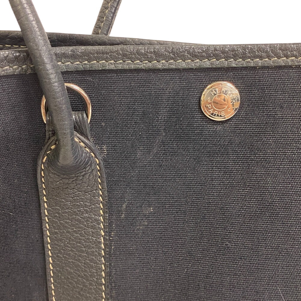 Hermes Handbag Leather Black Garden Party Tpm