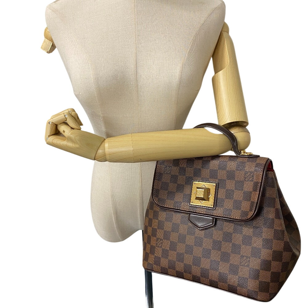 Louis Vuitton Handbag N41167 Leather Brown Damier Bergamo Pm