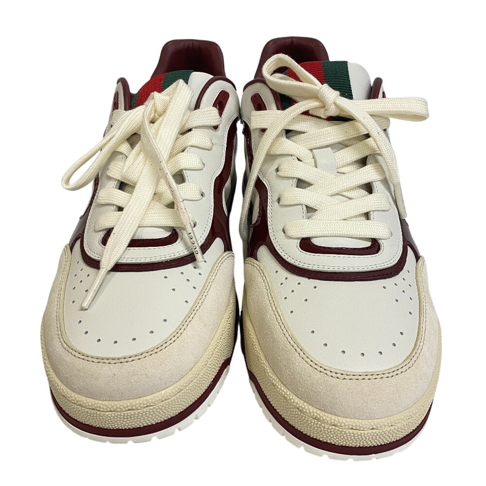 Gucci Sneakers 818001 Aadka 9570 Genuine Leather White Reweb Web Line 8