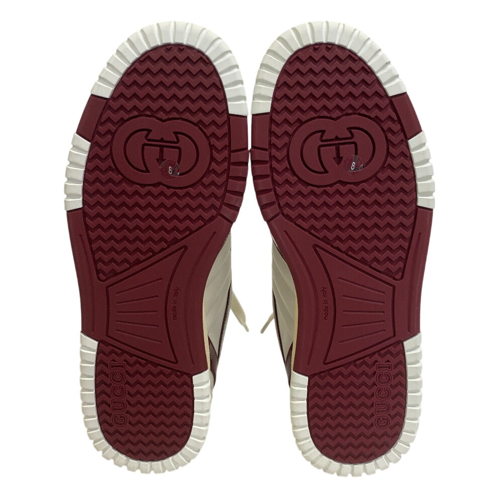 Gucci Sneakers 818001 Aadka 9570 Genuine Leather White Reweb Web Line 8