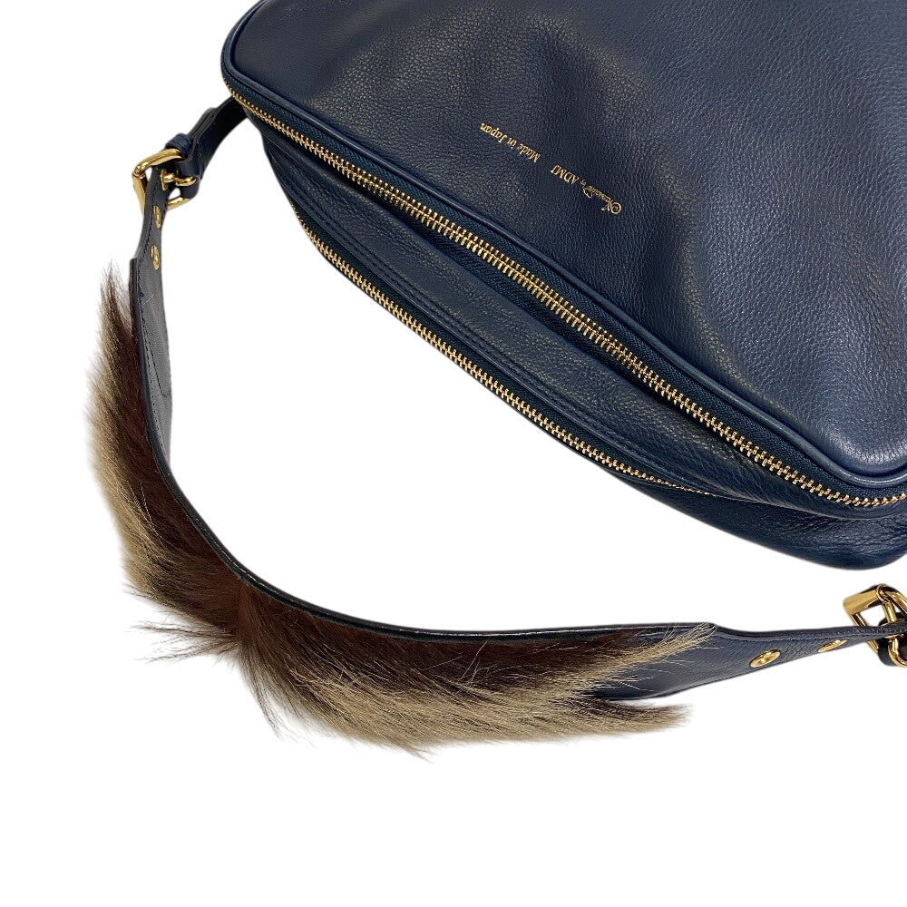 Admj Shoulder Bag Leather Navy