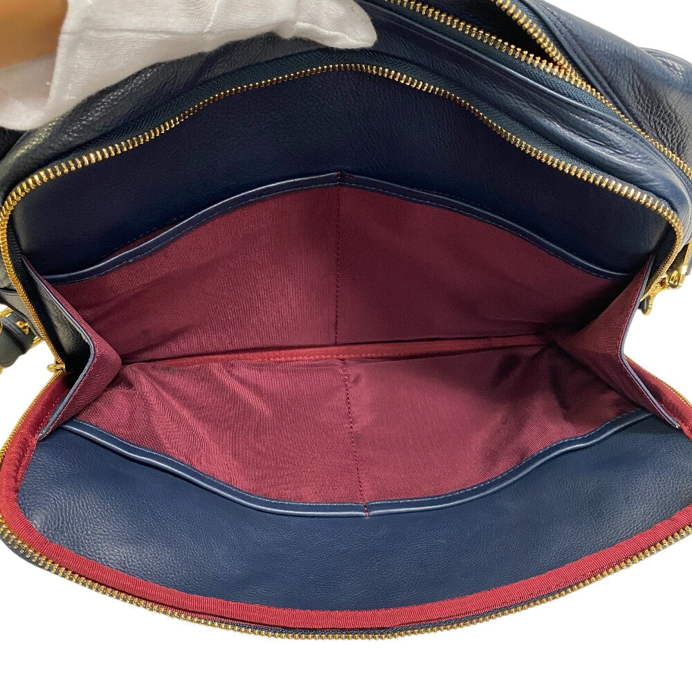 Admj Shoulder Bag Leather Navy