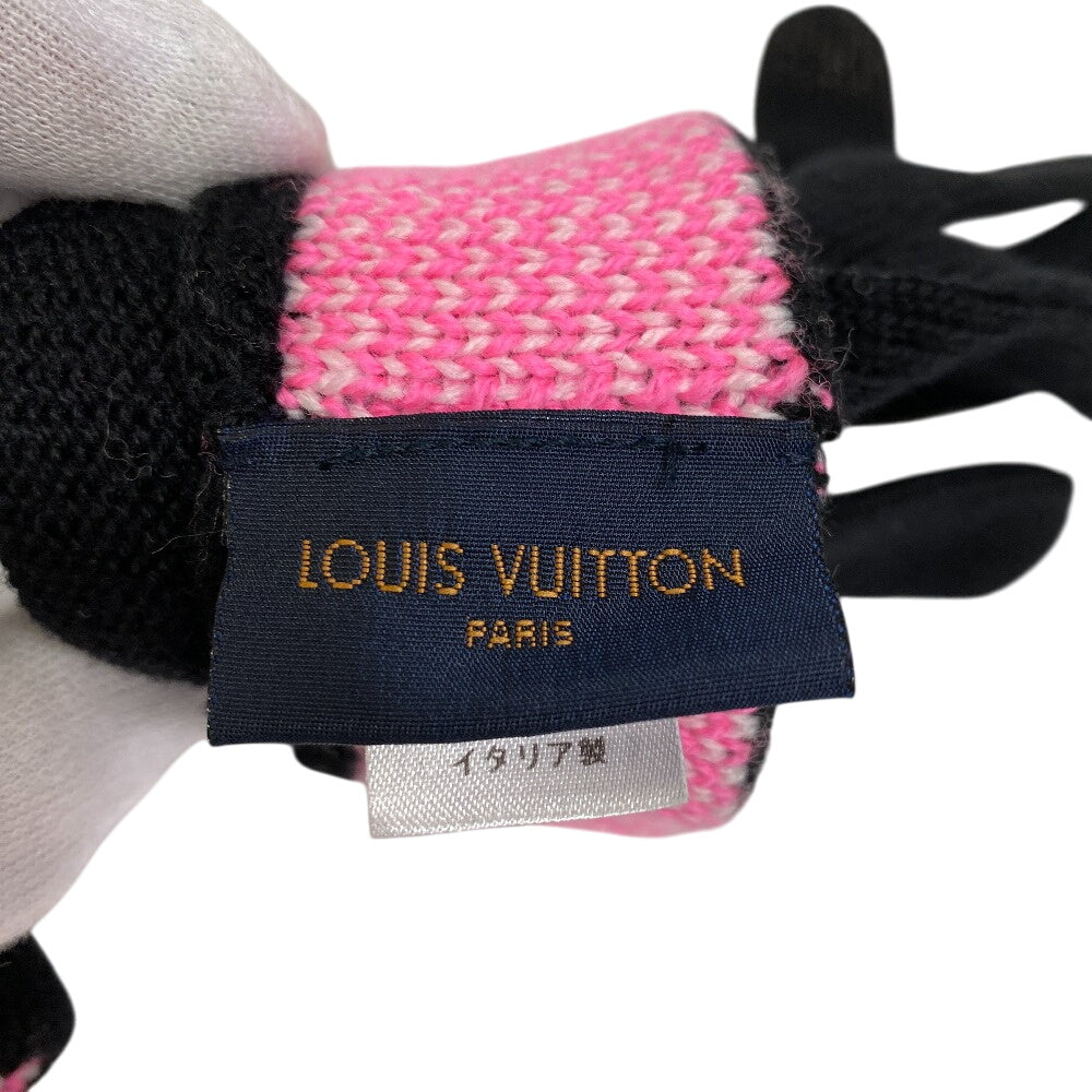 Louis Vuitton Gloves M76451 Wool Black 3D Monogram Gon