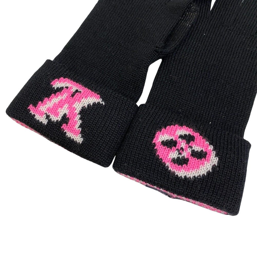 Louis Vuitton Gloves M76451 Wool Black 3D Monogram Gon