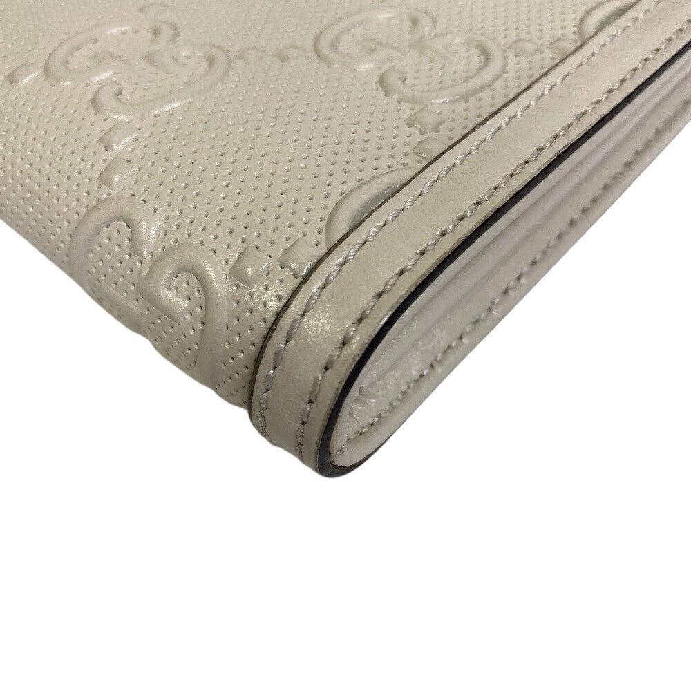 Gucci Shoulder Bag 625782 Leather White Gg Emboss