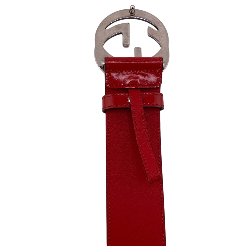 Gucci Belt Patent Leather Red Interlocking G 85