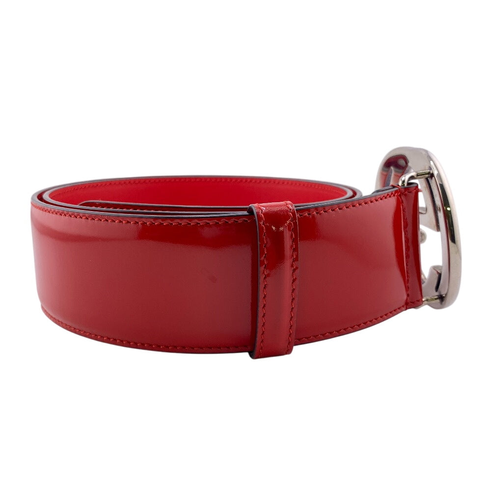 Gucci Belt Patent Leather Red Interlocking G 85
