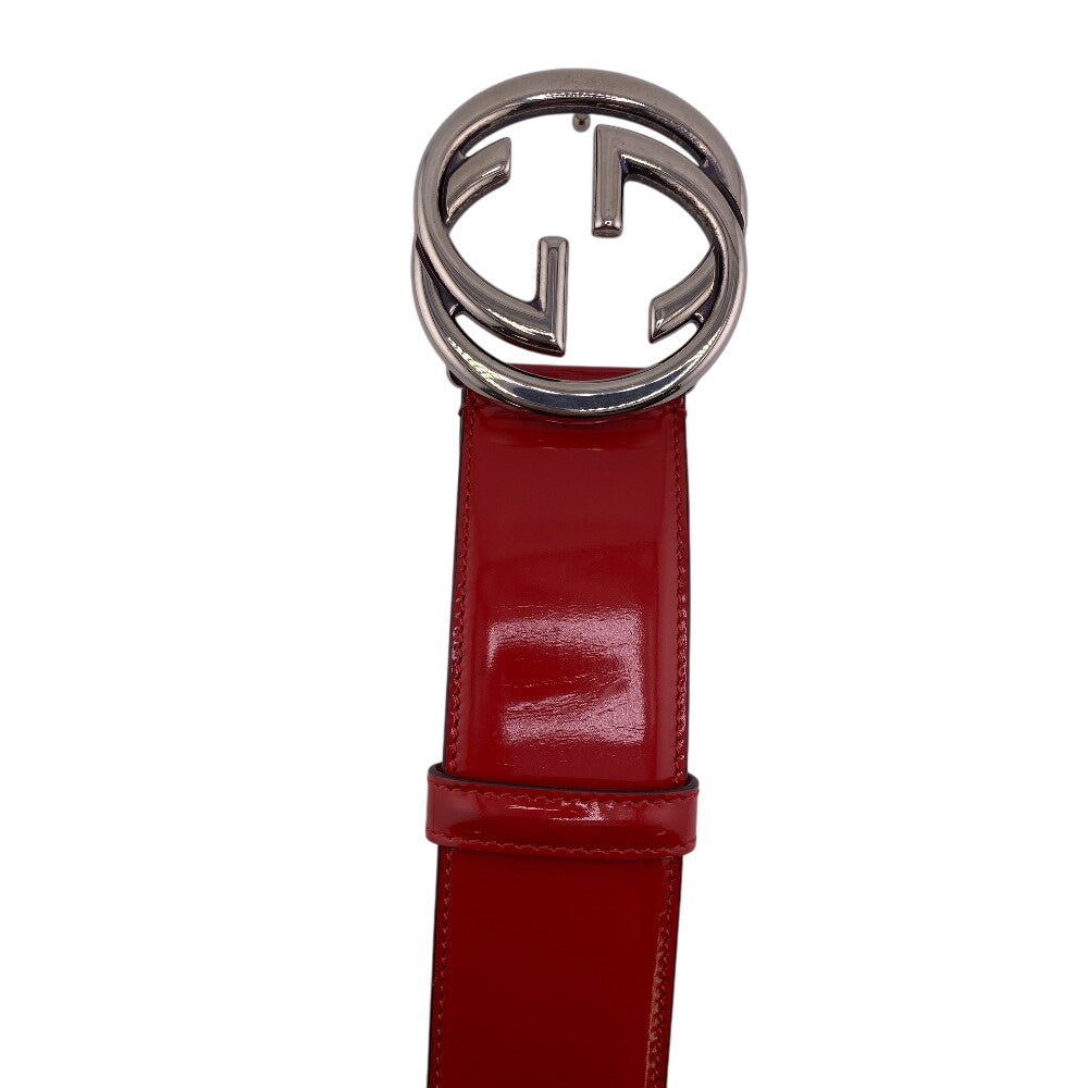 Gucci Belt Patent Leather Red Interlocking G 85