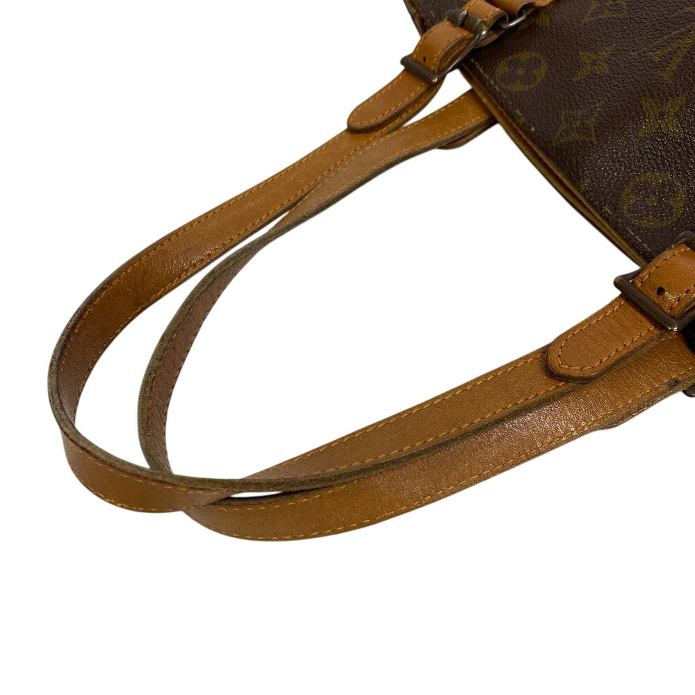 Louis Vuitton Handbag Leather Brown Monogram Bucketpm
