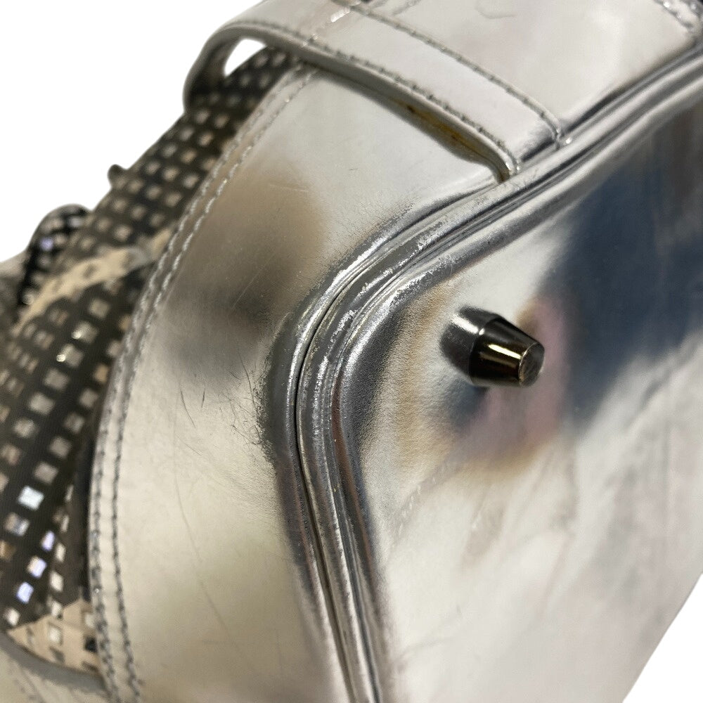Burberry Shoulder Bag Canvas Silver Beat Check