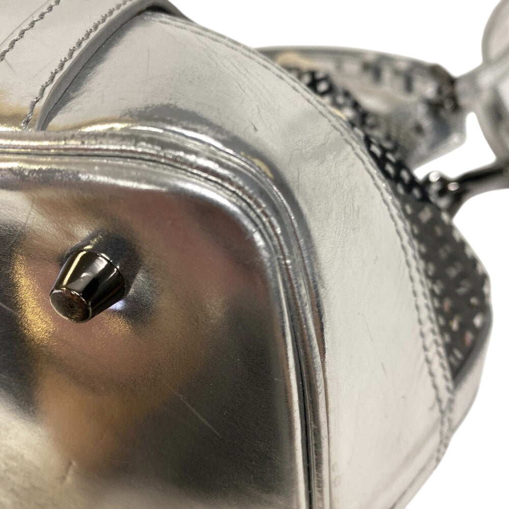 Burberry Shoulder Bag Canvas Silver Beat Check