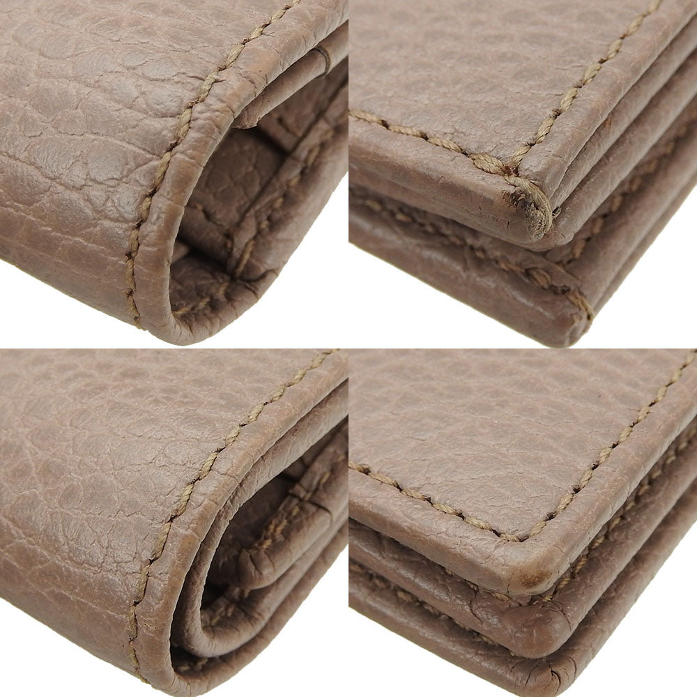 Gucci Bifold Wallet 456126 Leather Beige Gg Marmont Women