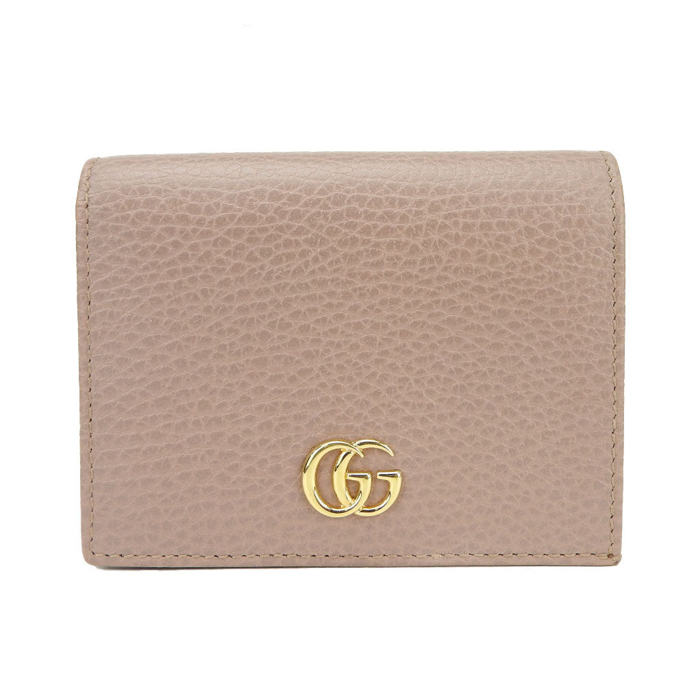 Gucci Bifold Wallet 456126 Leather Beige Gg Marmont Women