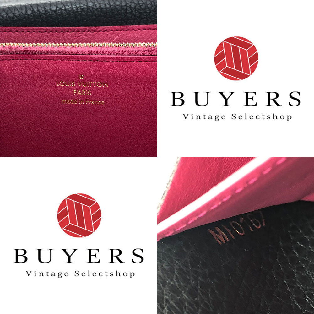 Louis Vuitton Long Wallet Purse M61248 Leather Black Portefeuille Capsine Women