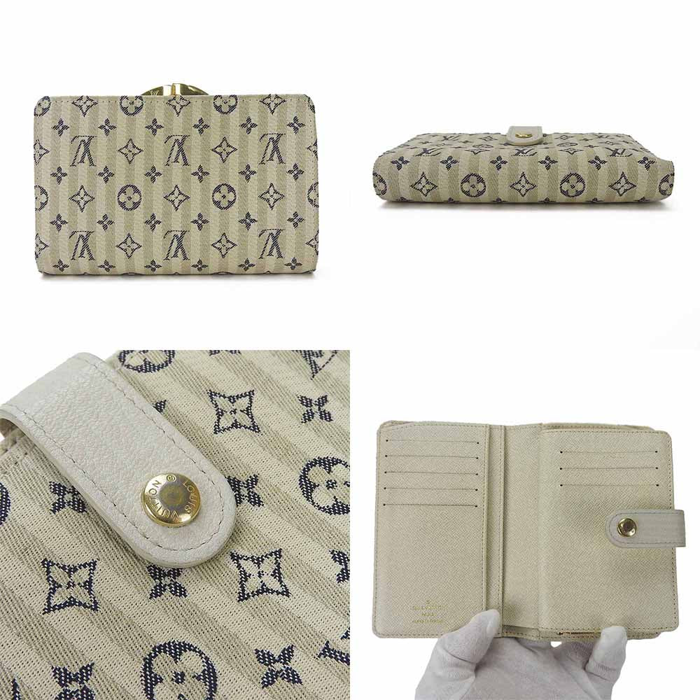 Louis Vuitton Bifold Wallet M95659 Monogram Minilan , Leather White Portonebier Vienova Women