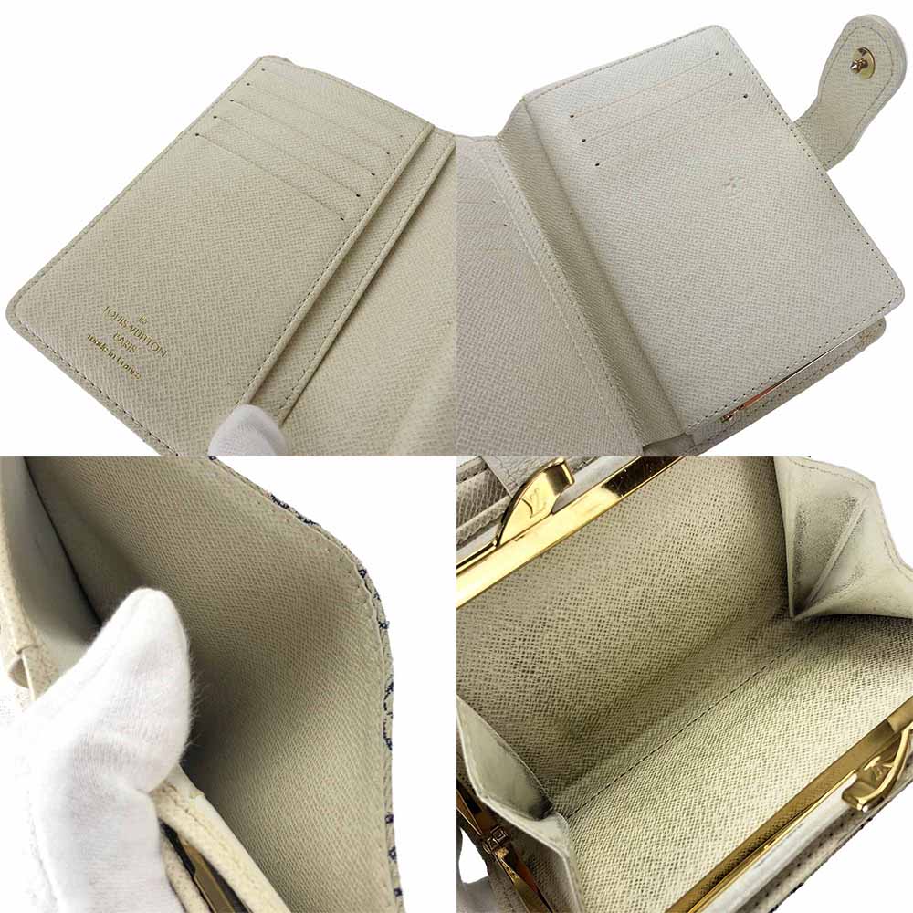 Louis Vuitton Bifold Wallet M95659 Monogram Minilan , Leather White Portonebier Vienova Women