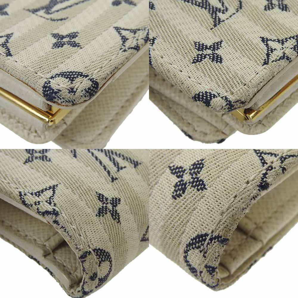 Louis Vuitton Bifold Wallet M95659 Monogram Minilan , Leather White Portonebier Vienova Women