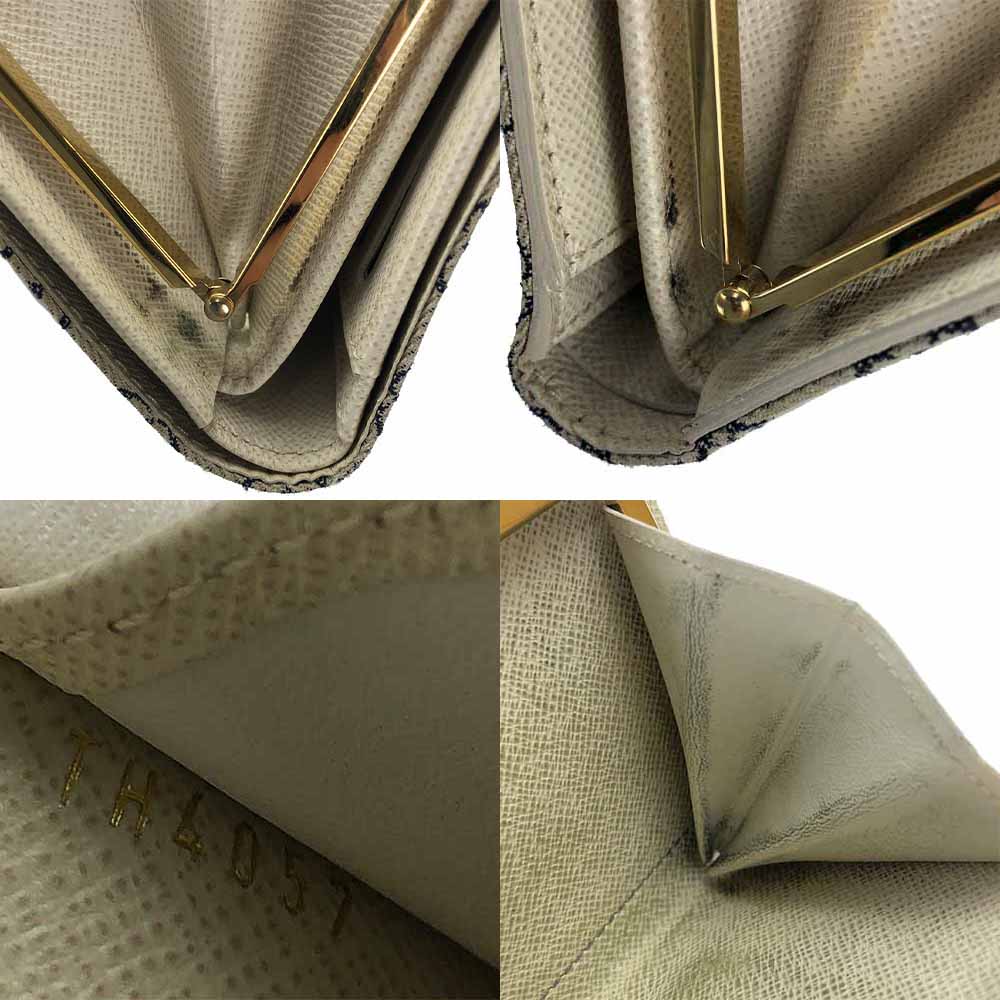 Louis Vuitton Bifold Wallet M95659 Monogram Minilan , Leather White Portonebier Vienova Women