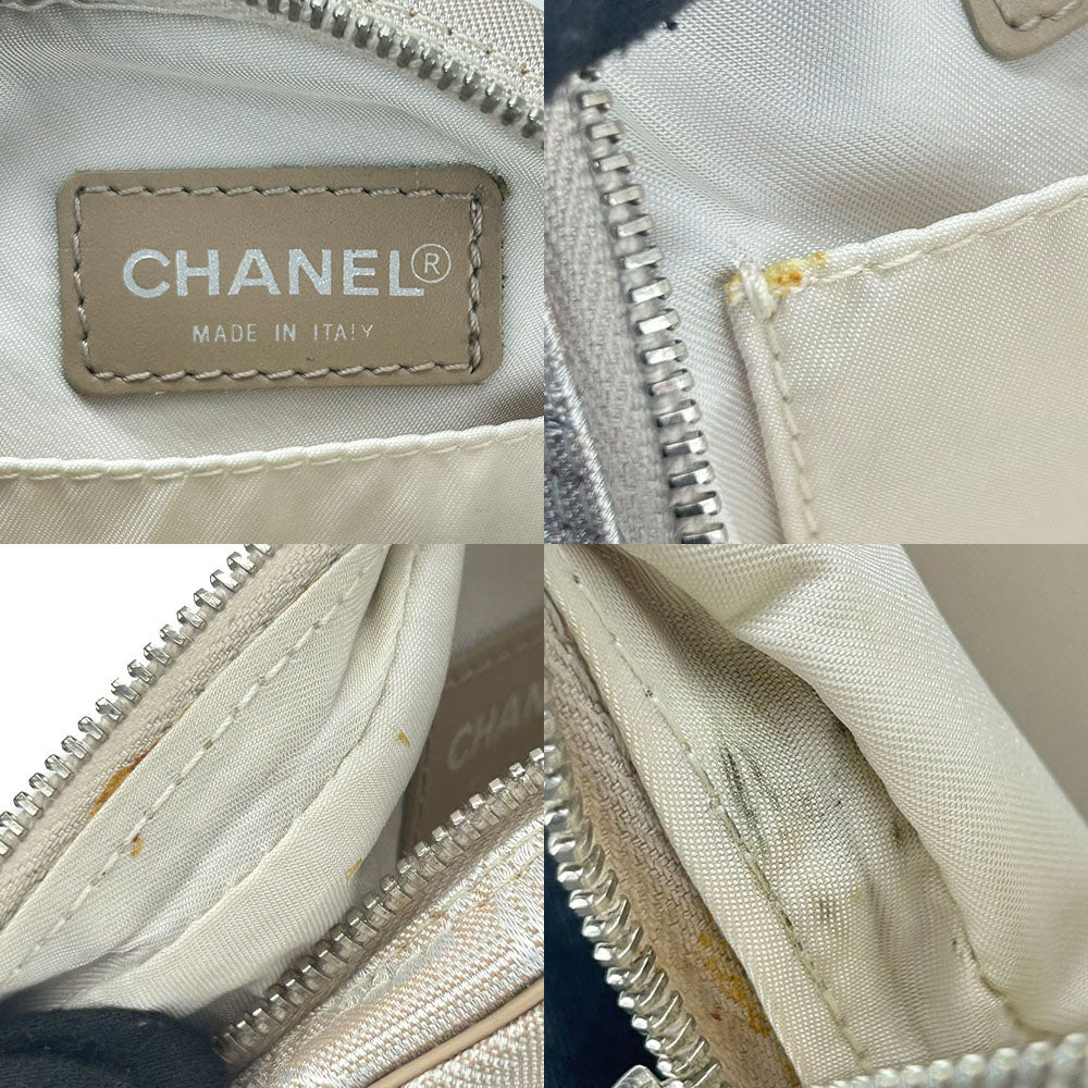 Chanel Pouch Jacquard Nylon Beige New Travel Line Women