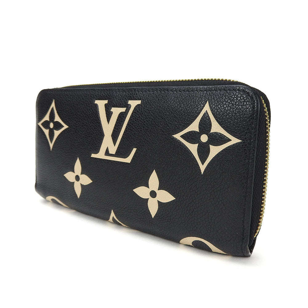 Louis Vuitton Long Wallet Purse M80481 Monogram Ann Platt Black Zippy Wallet Women(Unisex)