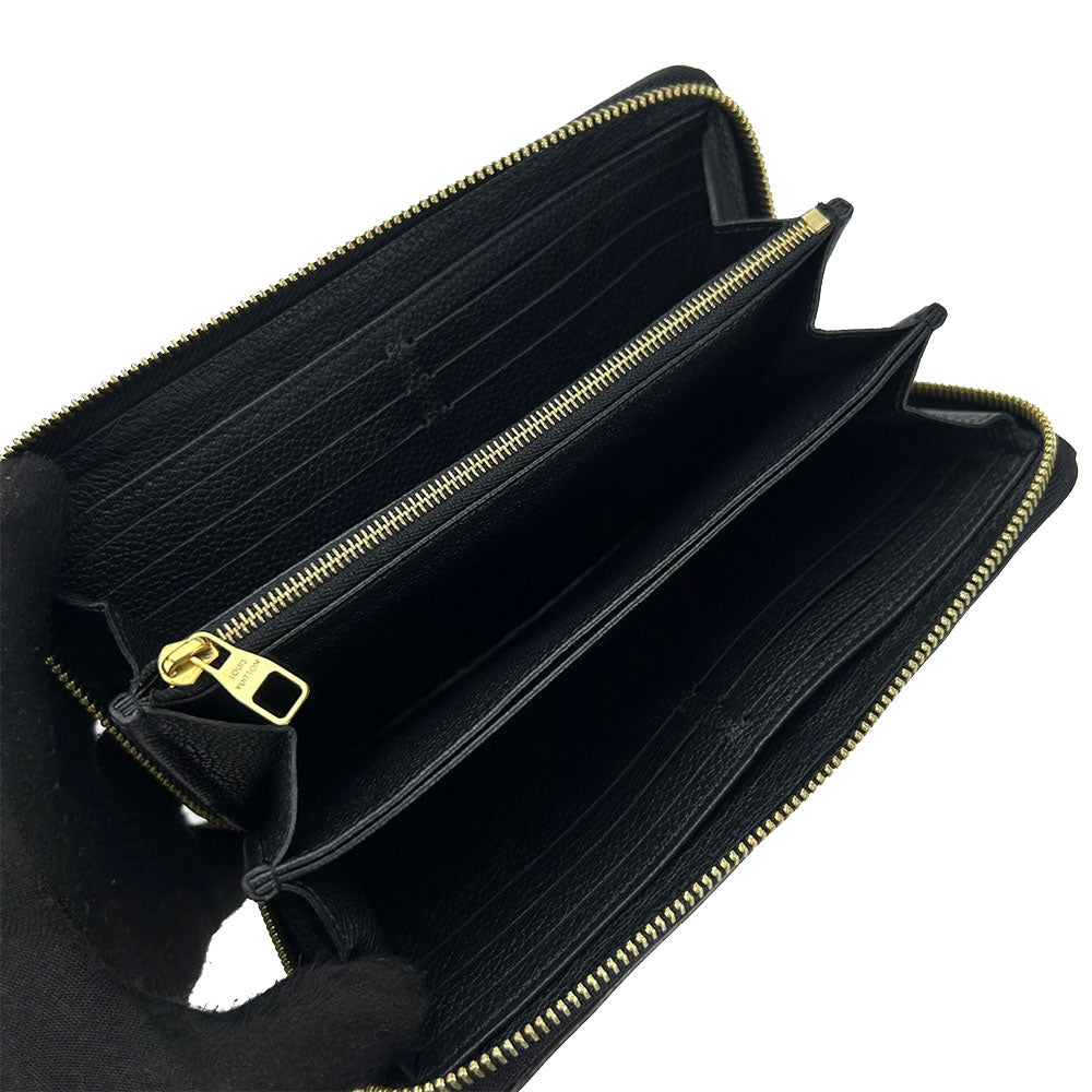 Louis Vuitton Long Wallet Purse M80481 Monogram Ann Platt Black Zippy Wallet Women(Unisex)